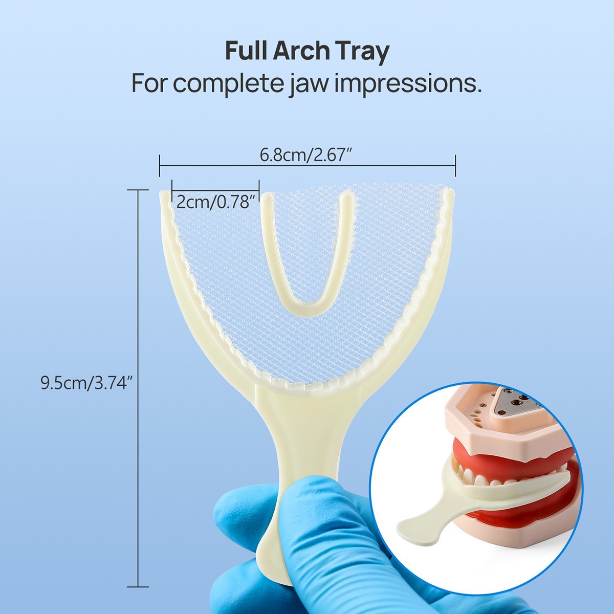 30Pcs/Bag Dental Disposable Triple Impression Bite Registration Trays F/A/P/Q/S