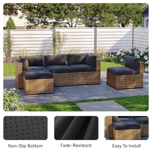 11pcs Patio Cushion Covers Replacement, Waterproof Outdoor 11 Pcs Grey