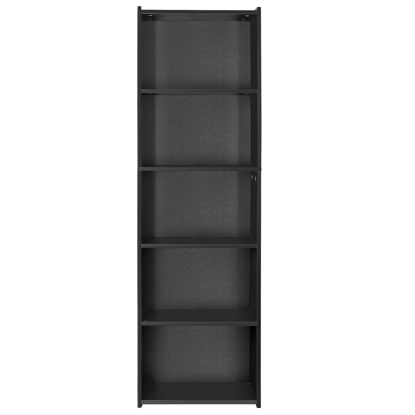 5-Tier Bookcase Freestanding Wood Open Bookshelf Storage Rack for Bedroom Black