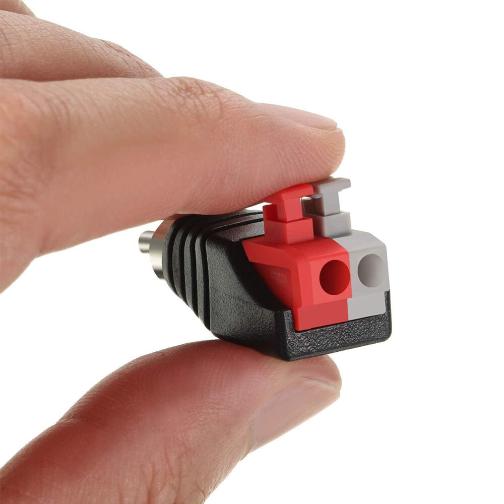 10Pcs Speaker Wire Cable to Audio Male RCA Connector Adapter Jack Plug