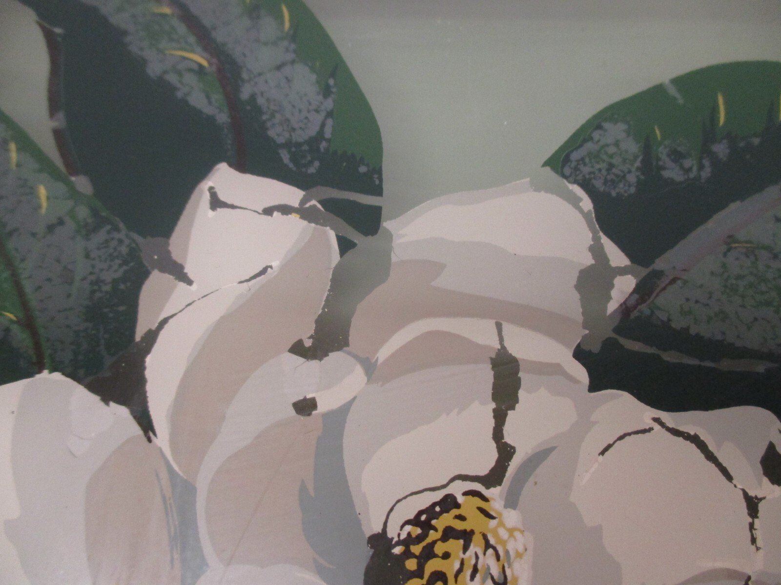 2 Vtg Reverse Painted Glass Floral George Telo Shadow Light Box Lighted Wall Art