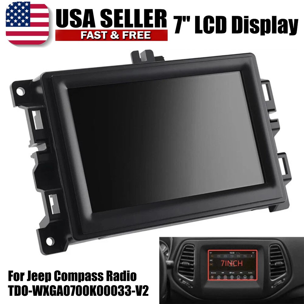 7" LCD Touch Screen w/ Frame For 2017-2020 Jeep Compass Radio Navigation Replace