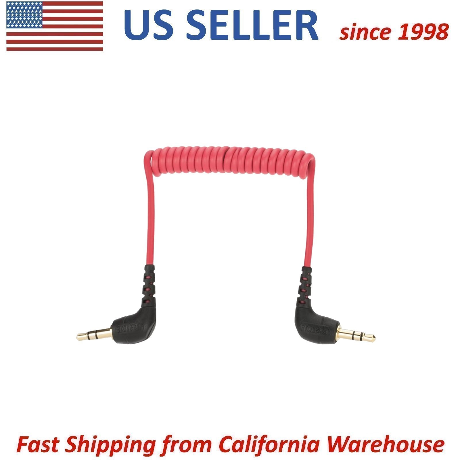 RØDE Rode OEM SC2 3.5mm TRS to TRS Audio Coil Cable for Canon Nikon Camera