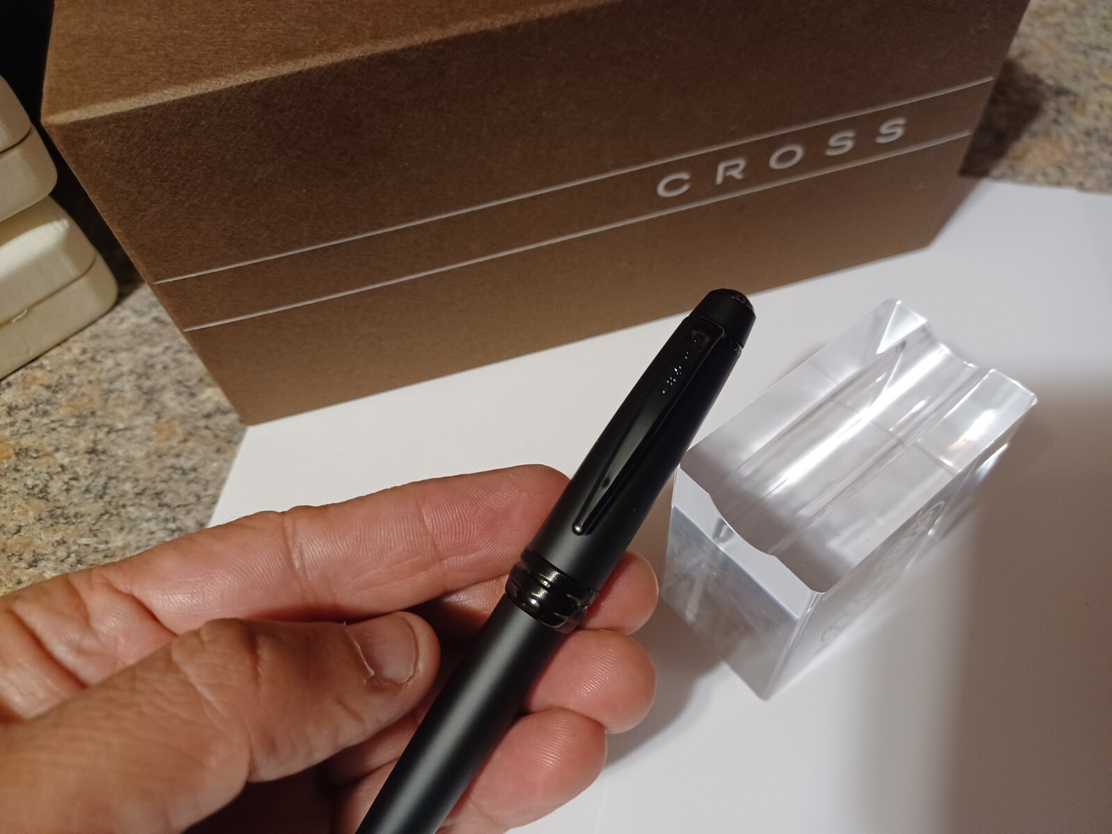 CROSS BAILEY CARBON MATTE BLACK AND GUNMETAL BALLPOINT PEN BRAND NEW DAD GIFT