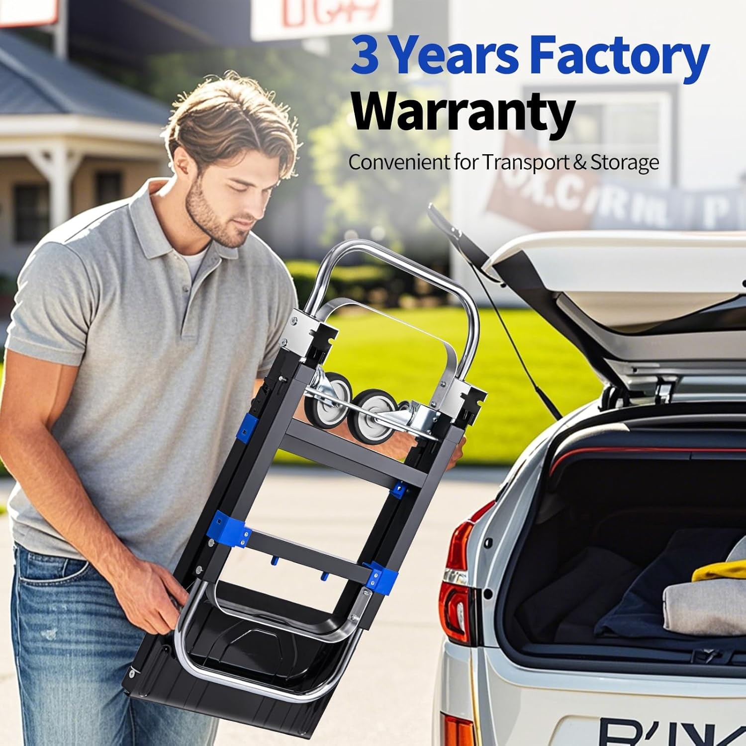 Heavy Duty Aluminum Convertible Hand Truck 3 in 1 Folding Dolly Cart 660 lbs