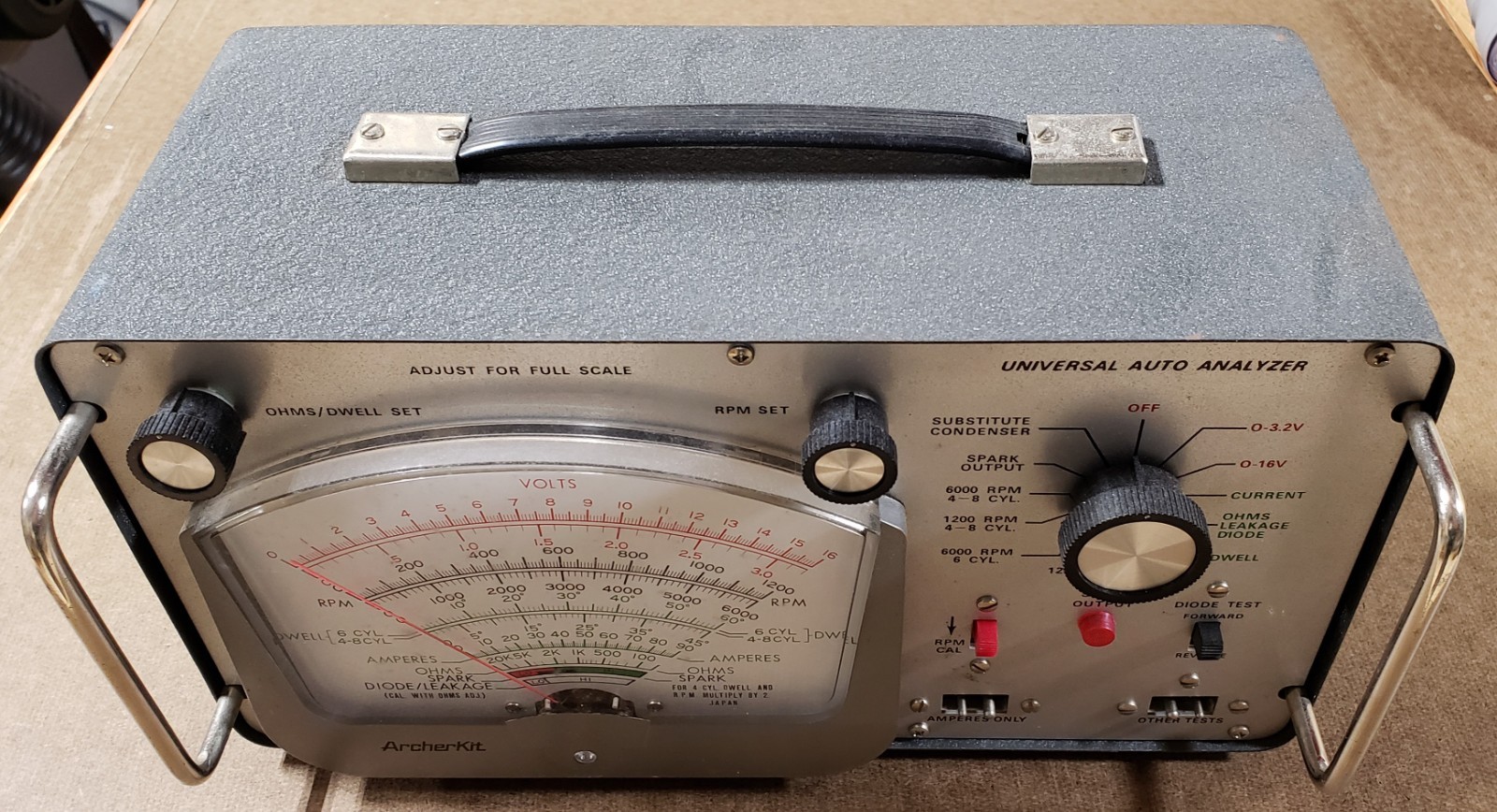 Vintage ArcherKit Universal Auto Analyzer 28-3323, complete w/cables & manual