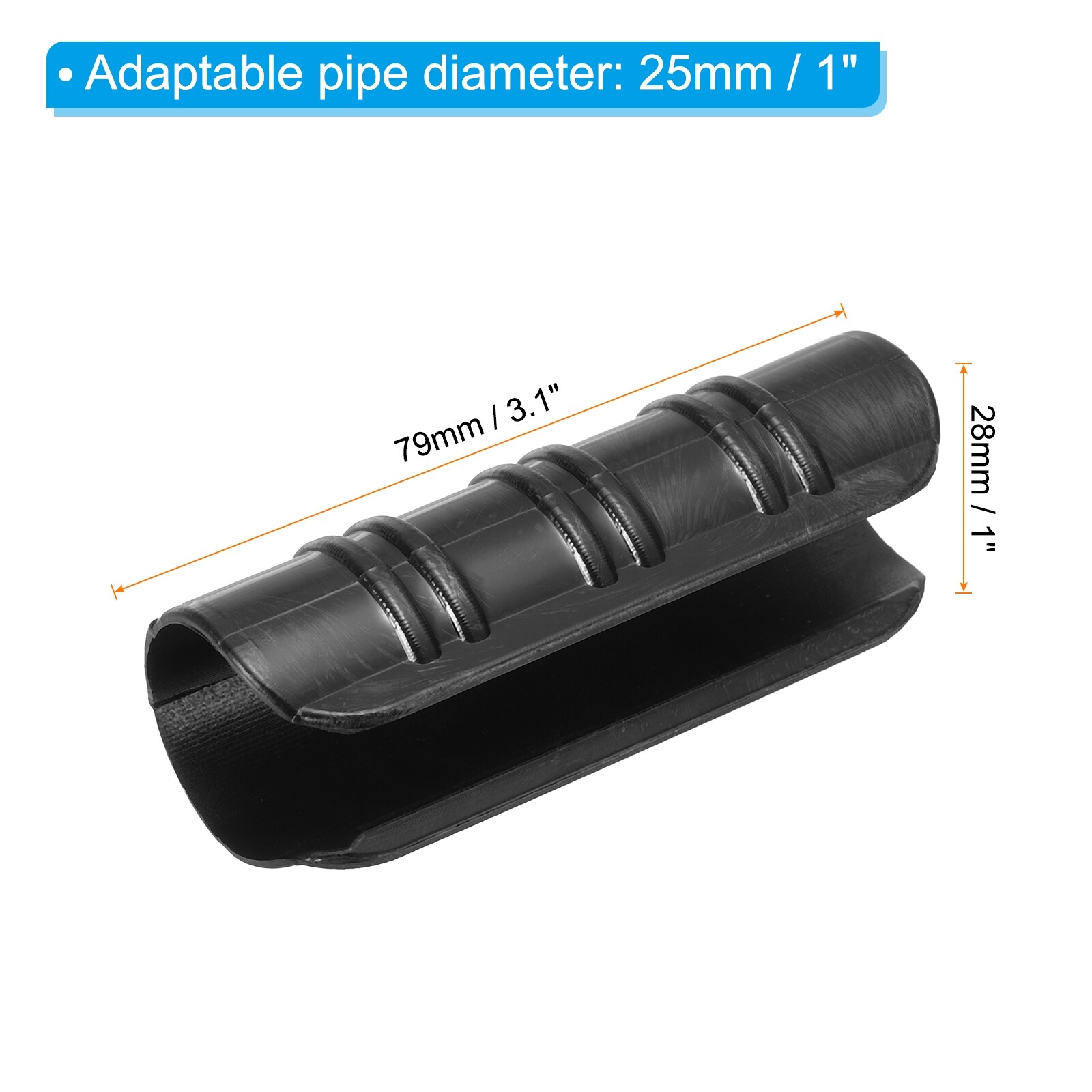 60Pcs 1" 25mm Greenhouse Clamps Clip Plastic Greenhouse Snap Tube Black