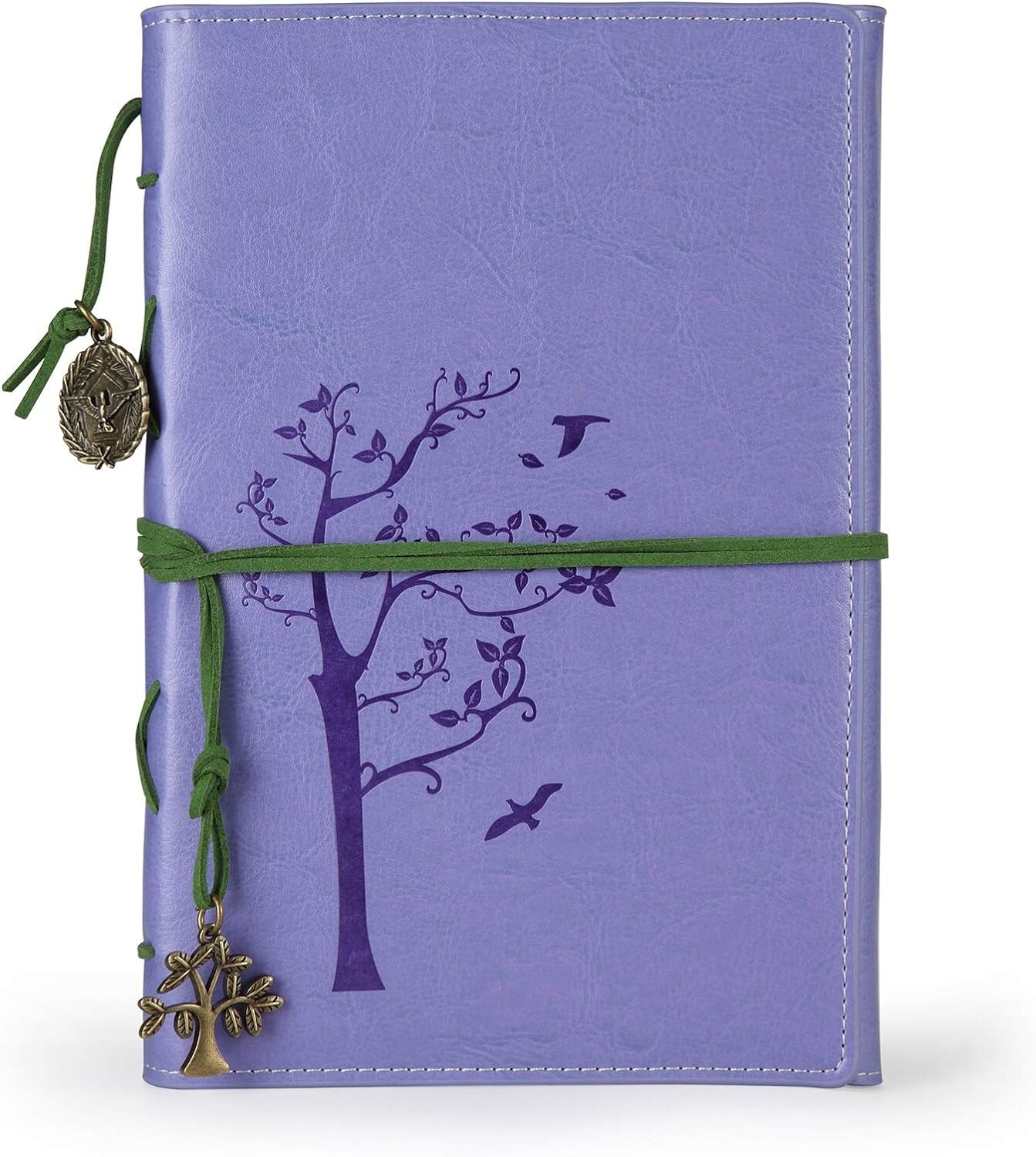 Vintage Purple Faux Leather Refillable Writing Journal - Slim A5 Diary Notebook