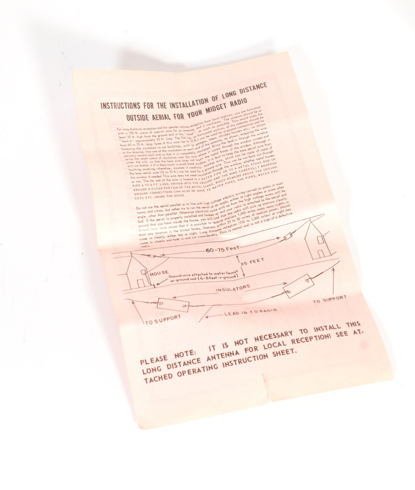 Vintage TinyTone Pocket Crystal Radio In Box w/LOTS of Original Paper * Works