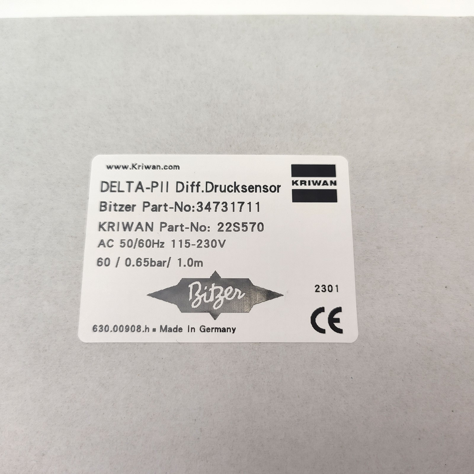 34731711 Compressor Oil Pressure Differential Switch with Copper Head for Bitzer