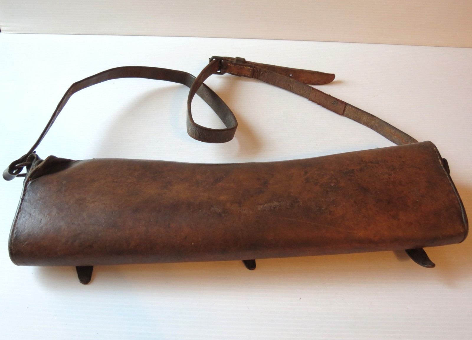 Antique Leather Cartridge Box Case Civil War Era 17 3/4" L