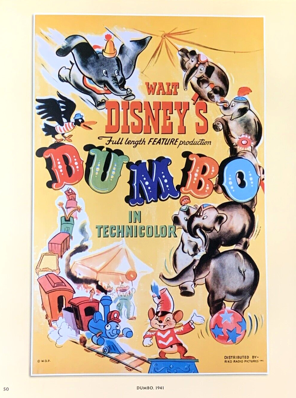 Dumbo Movie Poster 1941 Walt Disney's RKO Radio Pictures #0038