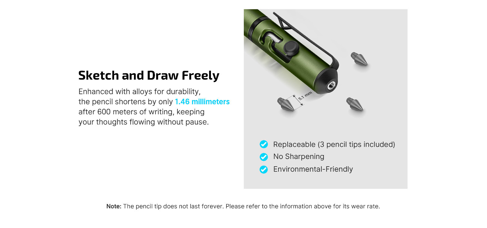 Olight O'Pen Mini 2 Black Ballpoint Pen and Pencil in One