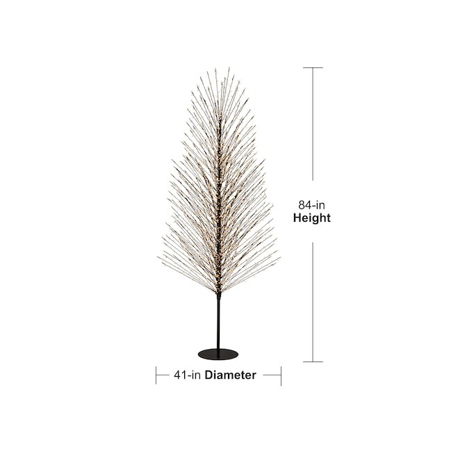 GE 7 ft Winterberry Pre-Lit Twinkling Warm White LED Black Branch Tree