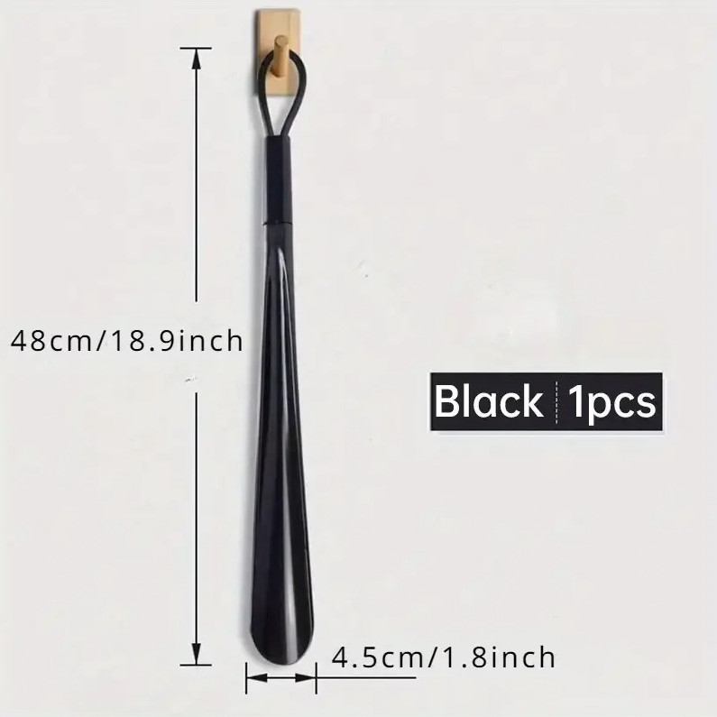 Extra Long Flexible Black Plastic Shoe Horn Durable Shoe Spoon Helper for Adults
