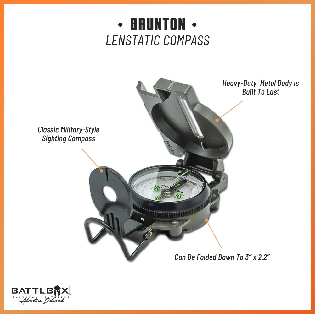 Brunton Lensatic Military Style Sighting Compass Hiking And Camping Navigation