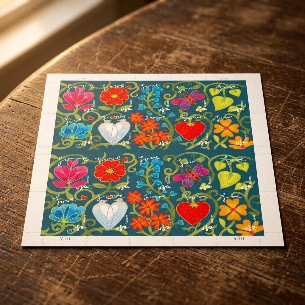 Garden of Love ~ Forever Stamps, 5 Sheets Of 20 (100 total) Mint Condition