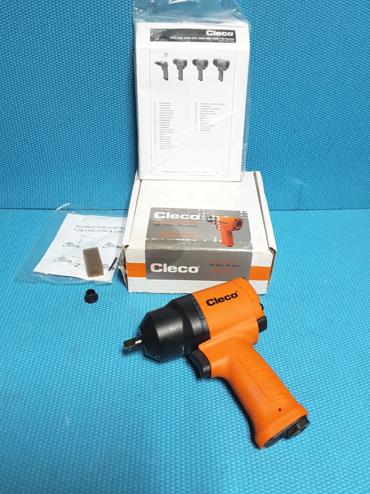 Cleco Air Impact Wrenches, 3/8 in, 450 ft lb, 10,000 RPM.