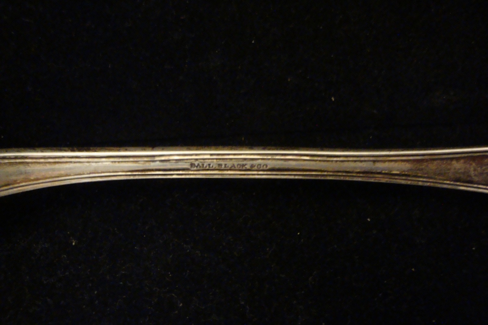 Antique Ball Black & Co coin silver meat fork Mono "B"on handle 10" 118g etched