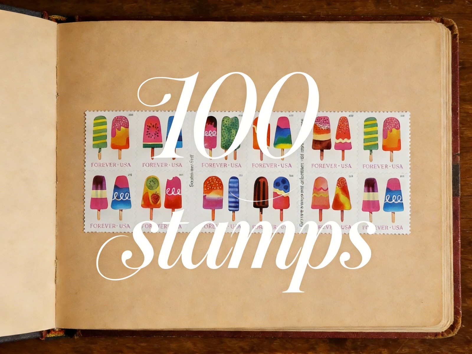 2017 US Frozen Treats Popsicle Stamps Book of 100 MNH Scott #5285-5294