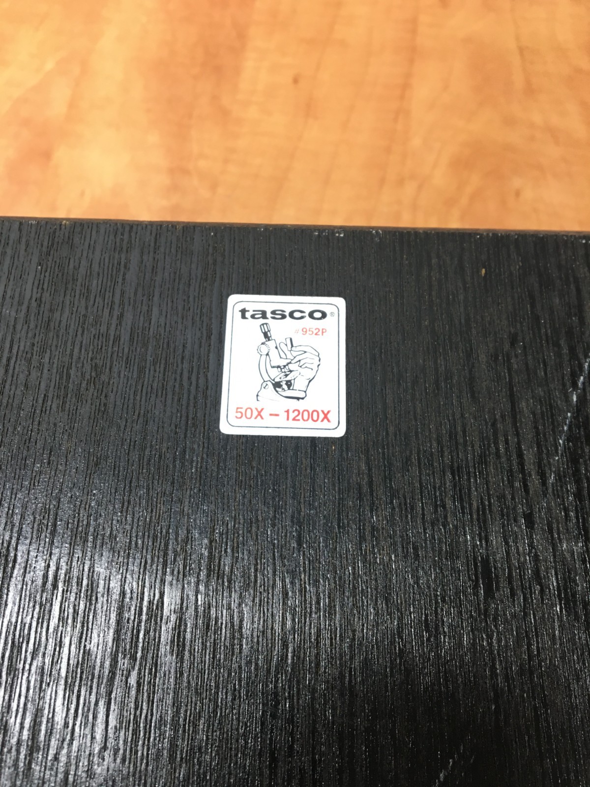 1970s Tasco 50x- 1200x Microscope Set w/ Wood Carry Case 952P parts or repair