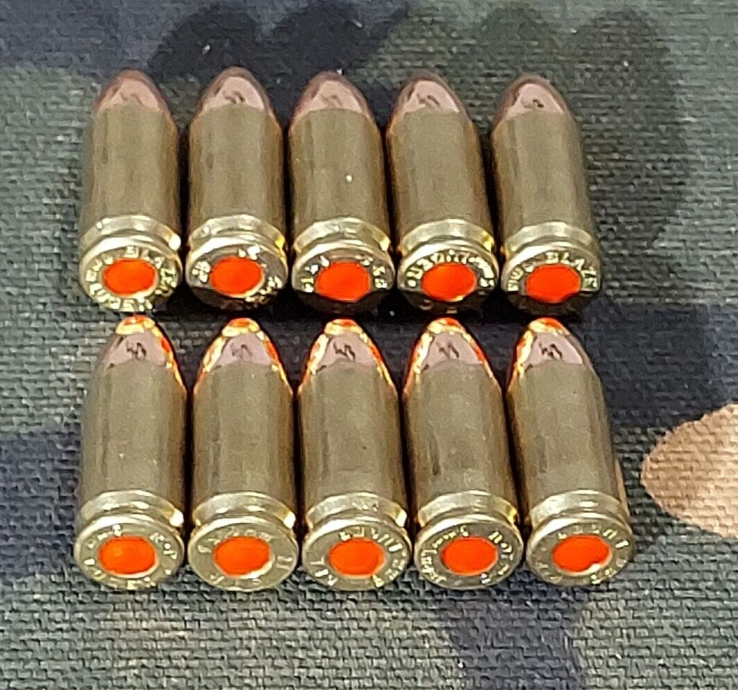 9MM LUGER SNAP CAPS SET OF 10 (BRASS+FMJ) 115gr. WEIGHTED