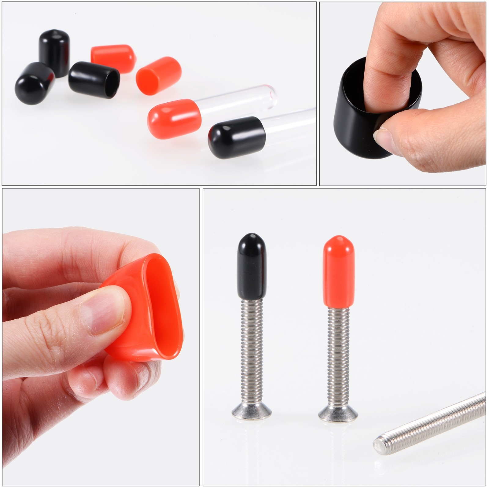 100pcs Rubber End Caps Protective Caps 2mm 3mm 4mm 5mm 6mm Black