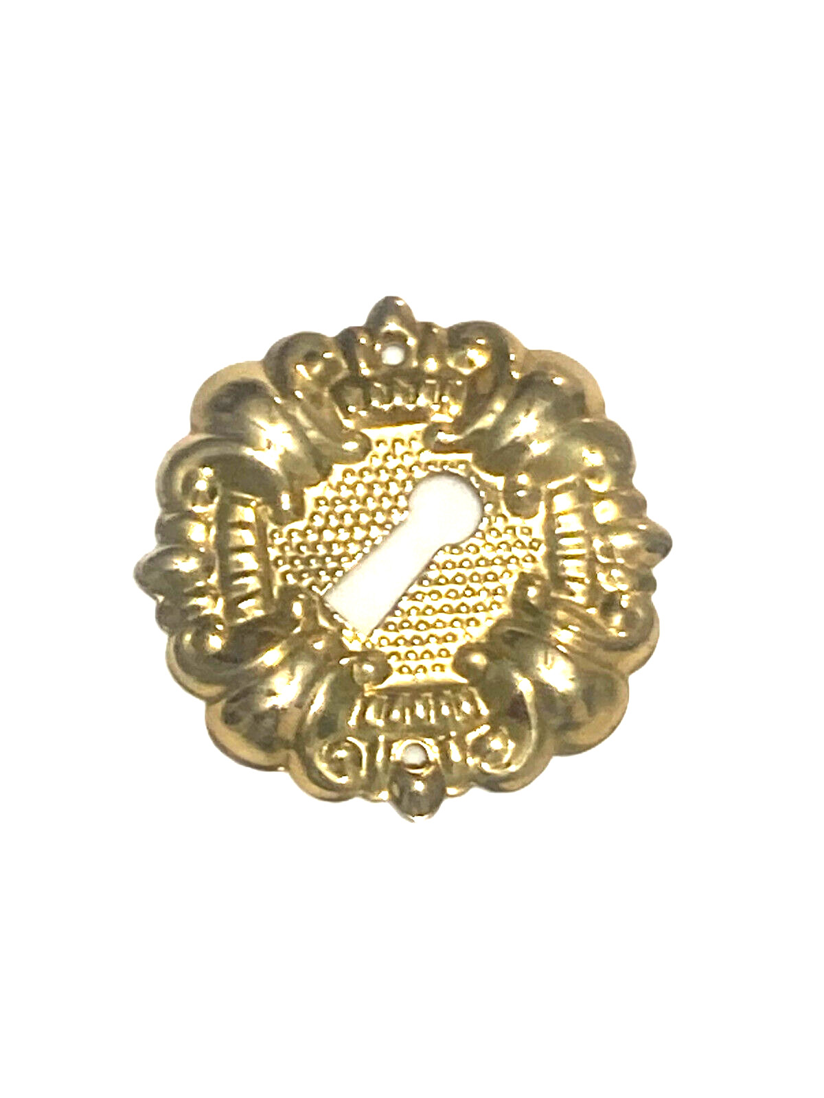 Keyhole Cover Bright Brass For Drawers Doors 1 3/4 In Wide