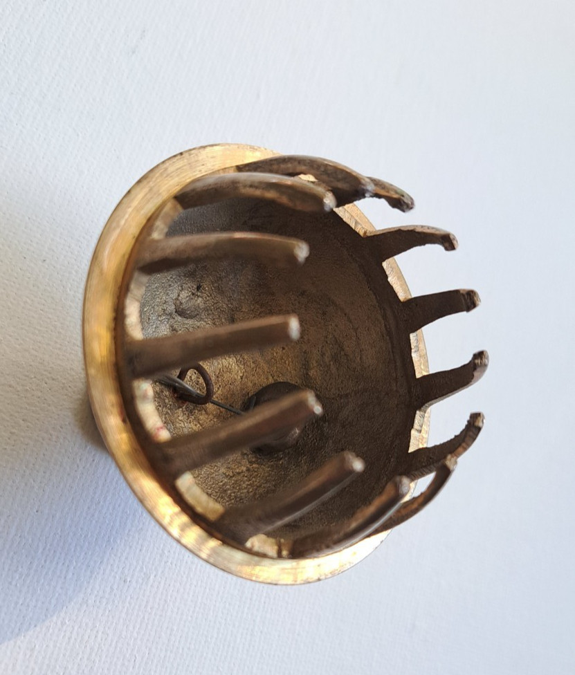 Brass Etched Design Elephant Claw Bell Meditation Temple India Vintage Prayer