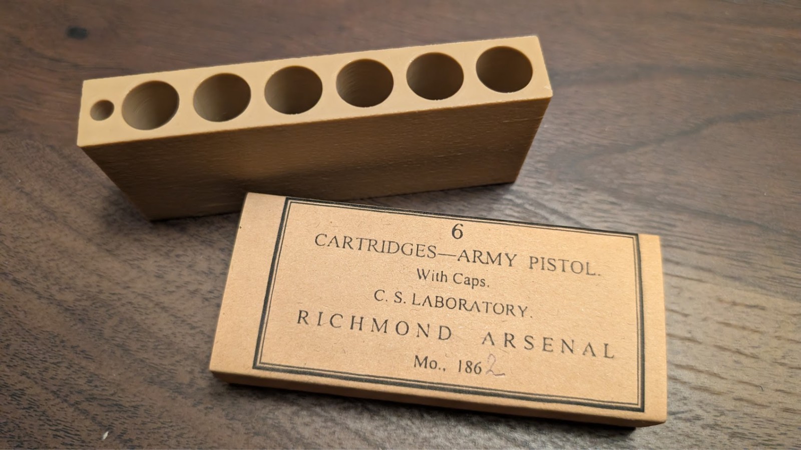 Paper Cartridge Box: .44 Caliber, Richmond Arsenal Style