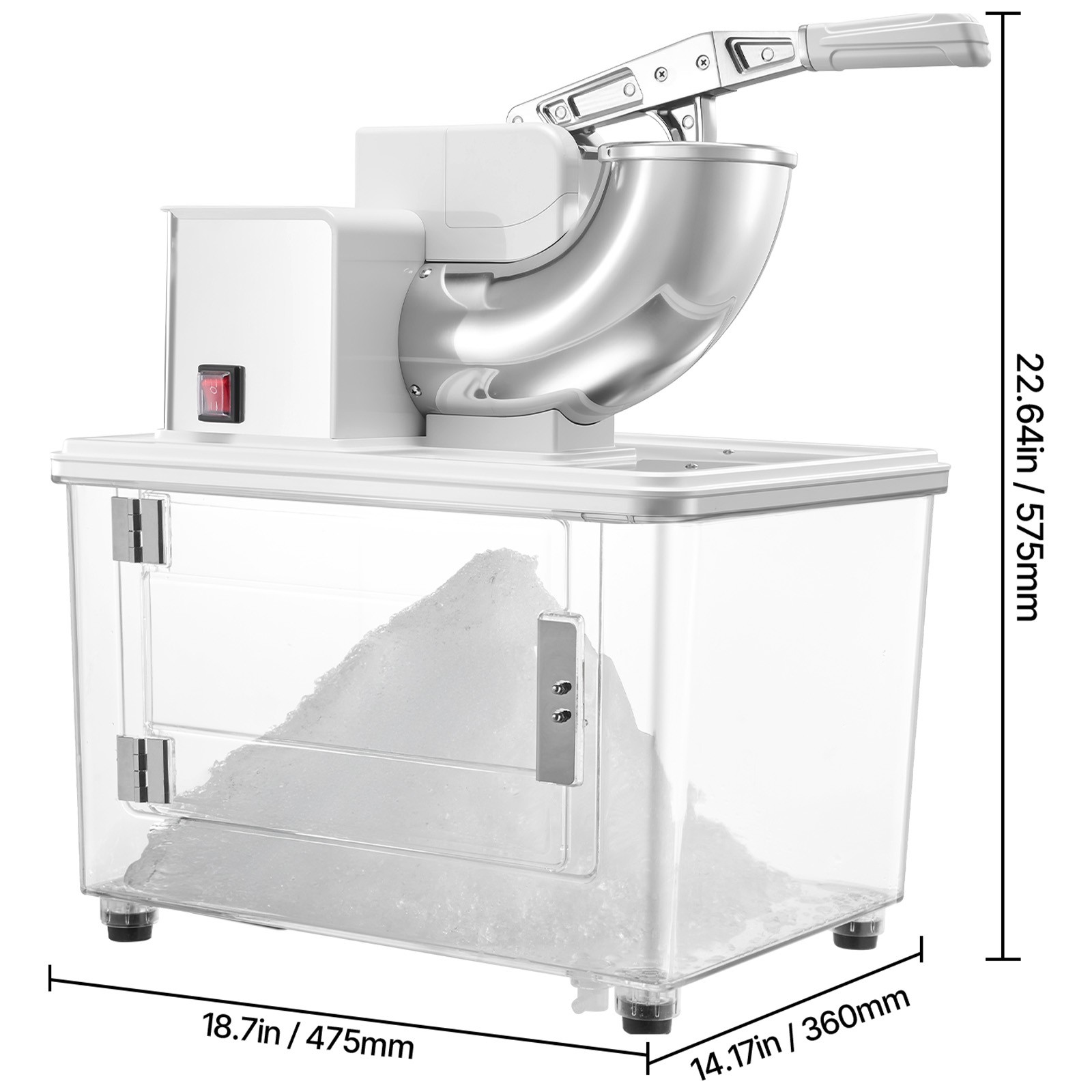 Commercial Snow Cone Machine Electric Ice Crusher Maker 661LBS/H Ice Shaver