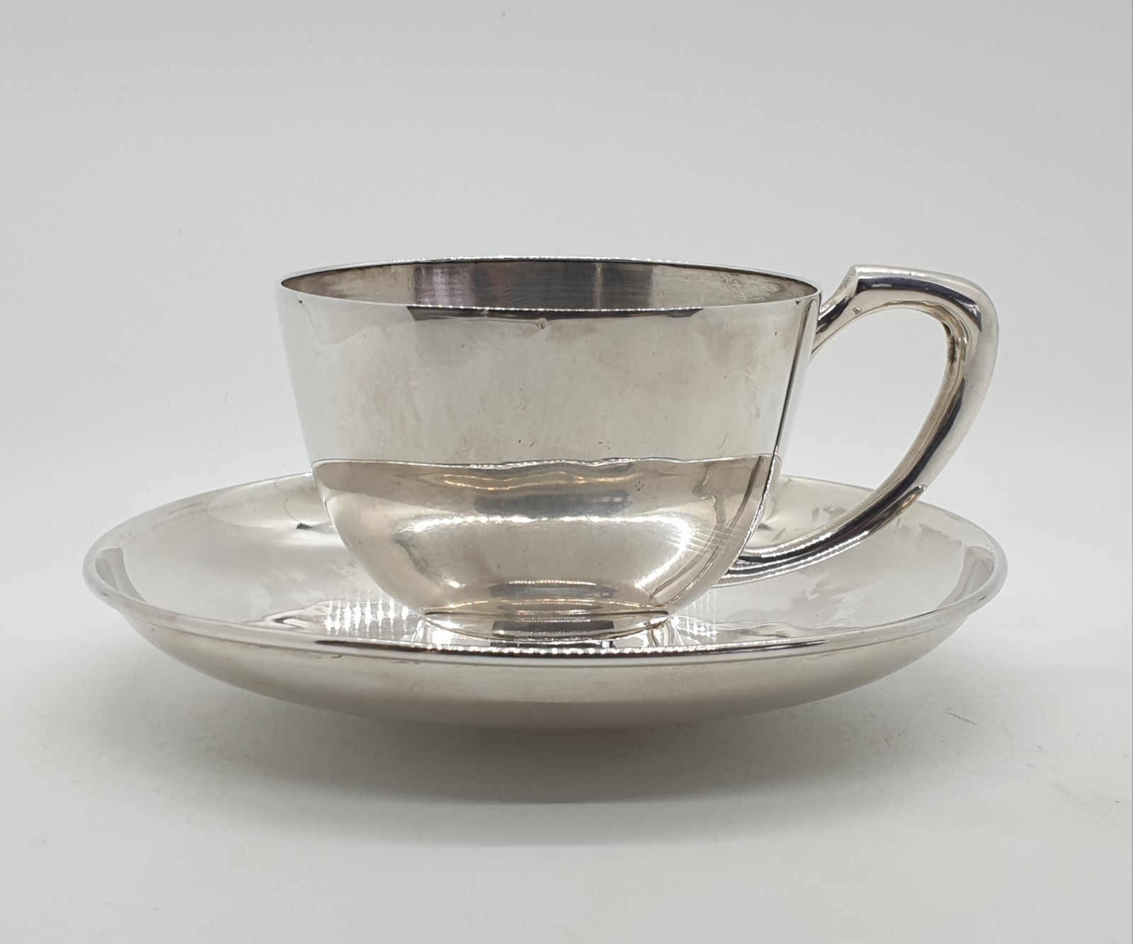 900 Solid Silver Coffee Cup & Saucer