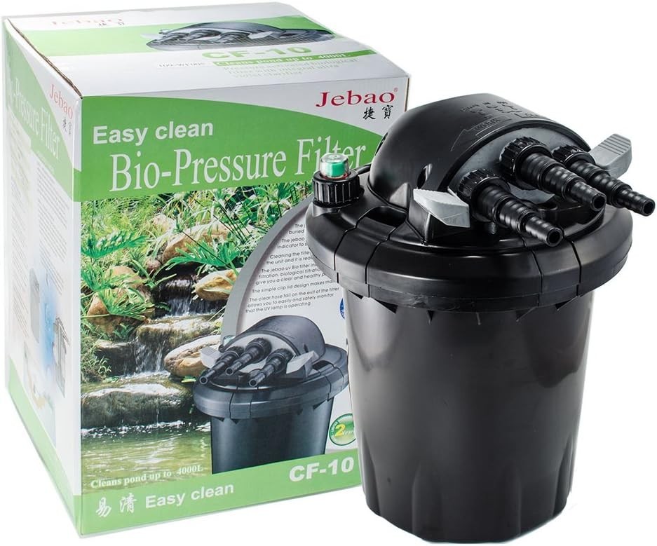 Jebao CF-10 Bio-Pressure Filter, Pressurized Pond Filtration, 1,000gal 13W UV-C
