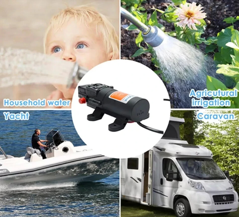 12V 35 PSI Water Pressure Diaphragm Pump Self Priming Pump for Caravan RV Boat