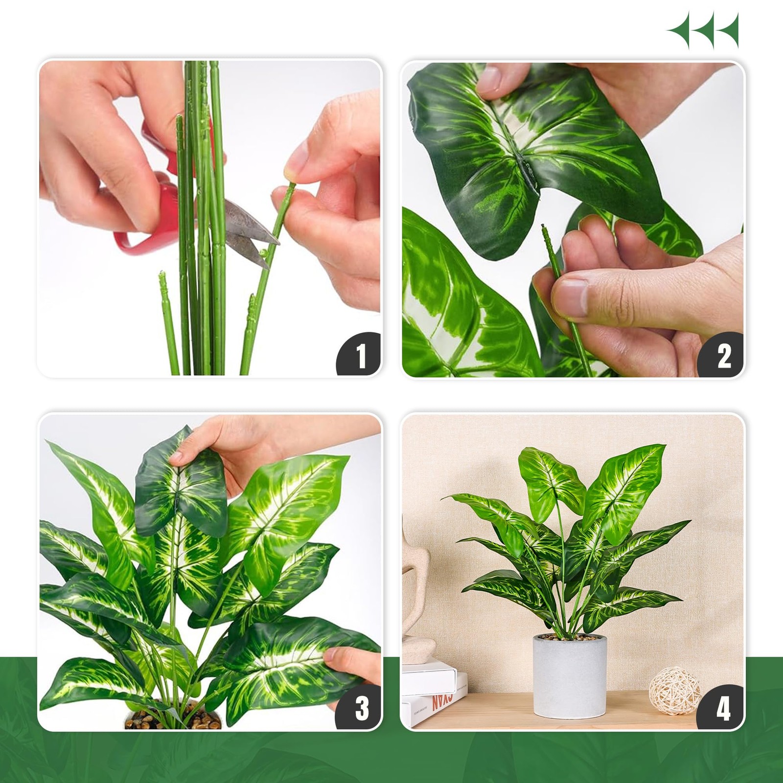 16" Small Fake Plants Artificial Tropical Faux Plants Indoor for Office Desk ...
