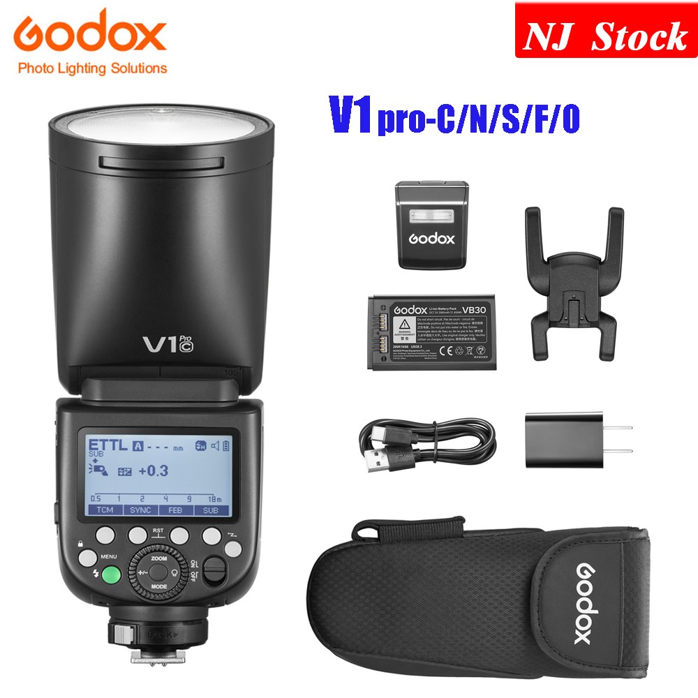 GODOX V1 Pro-C/N/S/F/O 2.4G Round Head Flash for Canon/Sony/Nikon/Fuji/Olympus