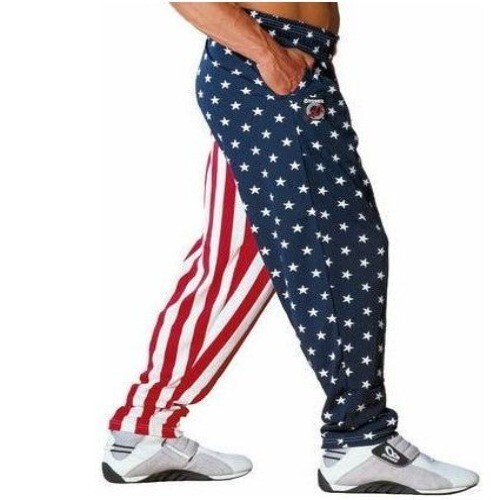 OTOMIX Bodybuilding Workout pants FLAG USA- Red, White, Blue Baggy Oldschool
