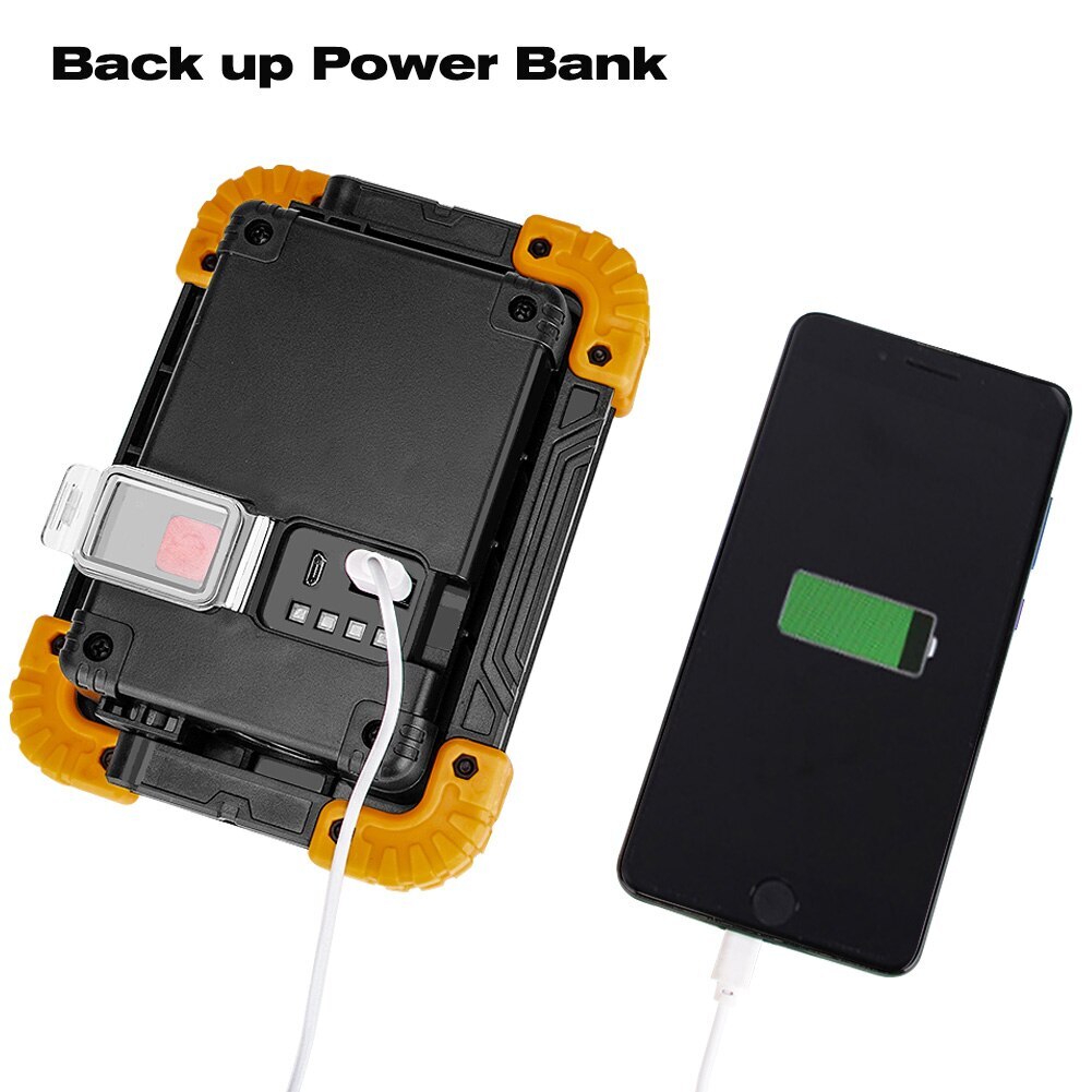 2X USB Rechargeable COB LED Work Light Lamp Floodlight Camping Emergency Torch