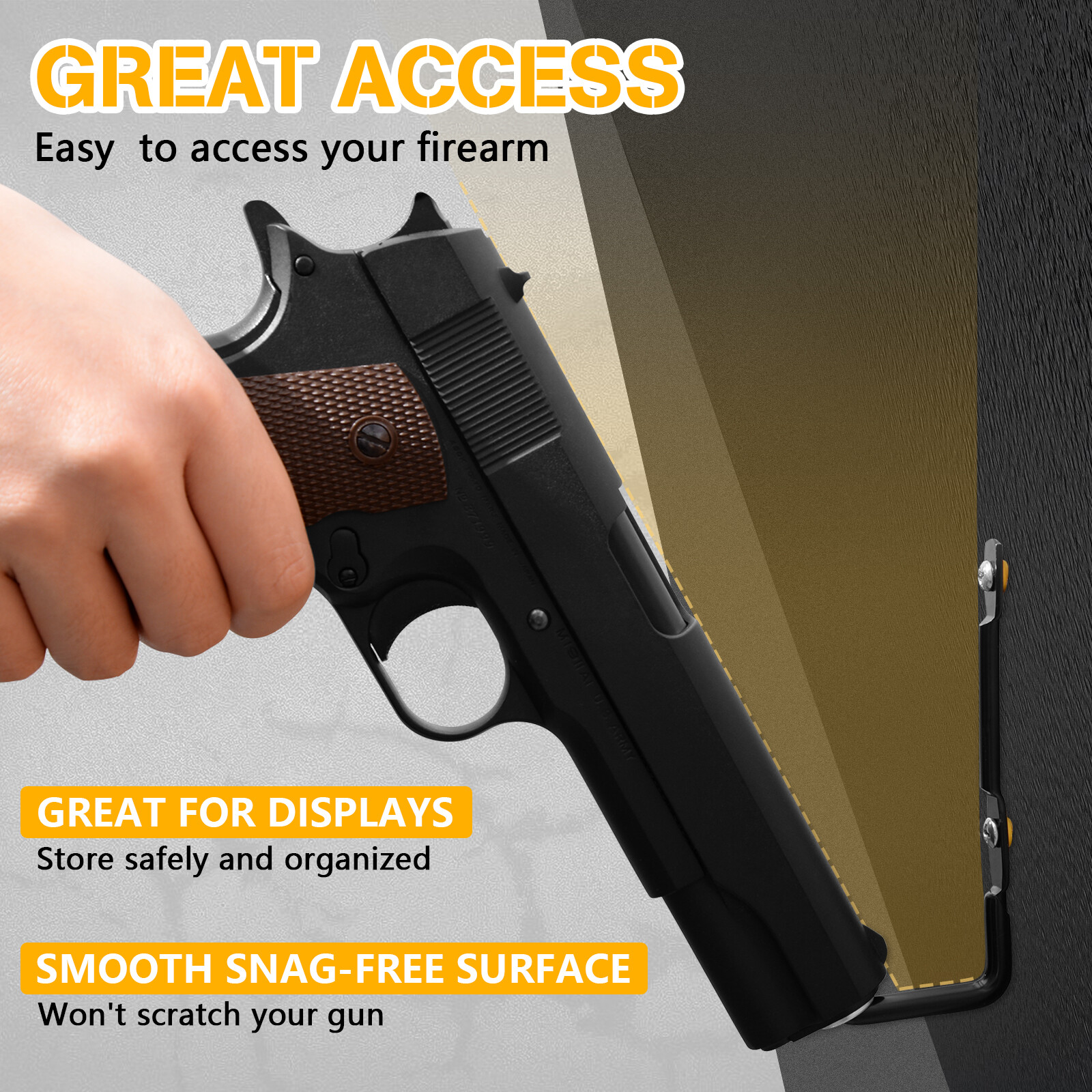 12 Packs Pistol Wall Mount, Handgun Rack Hooks, Handgun Hanger Pistol Organizer