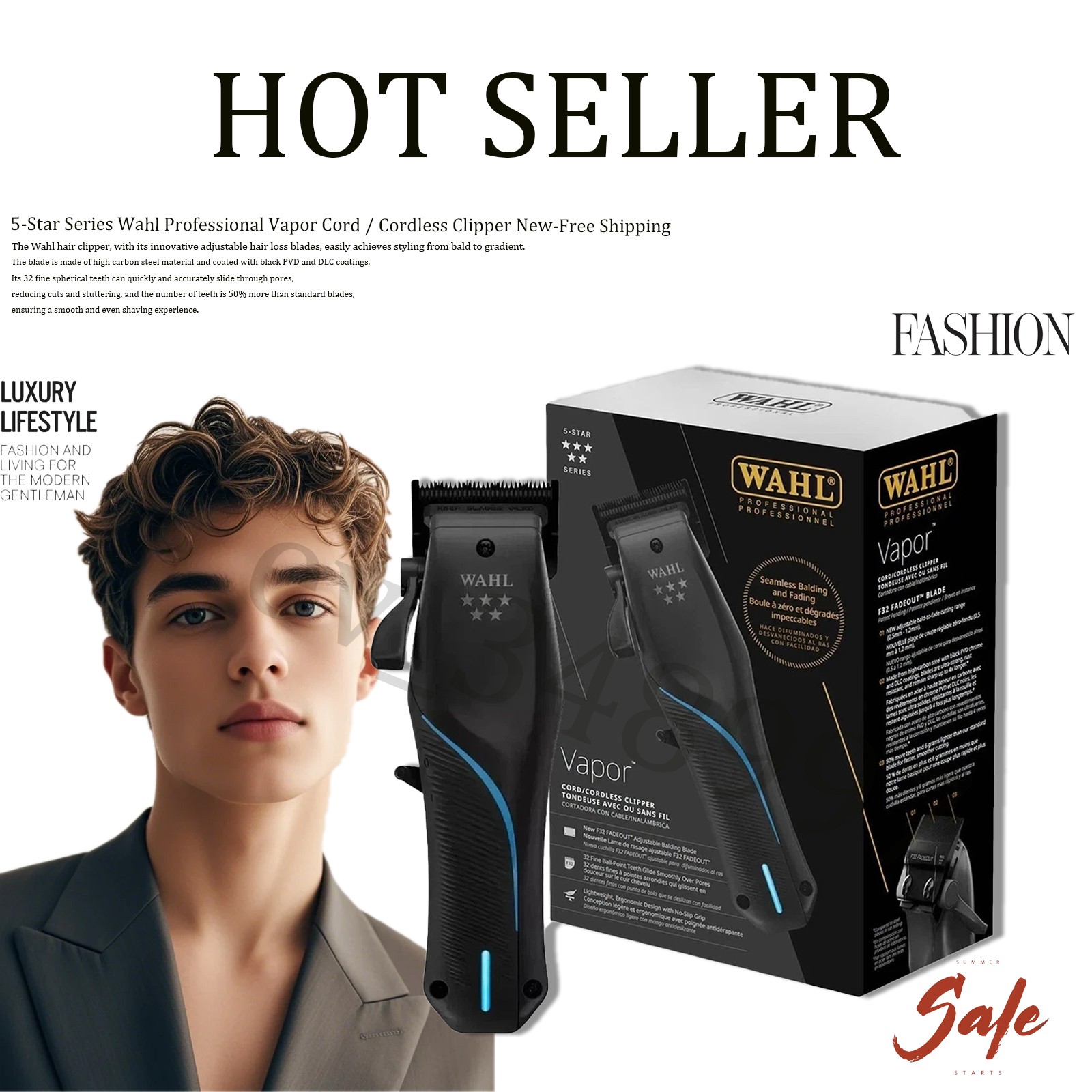 5-Star Series Wahl Professional Vapor Cord / Cordless Clipper New-Free Shipping✔