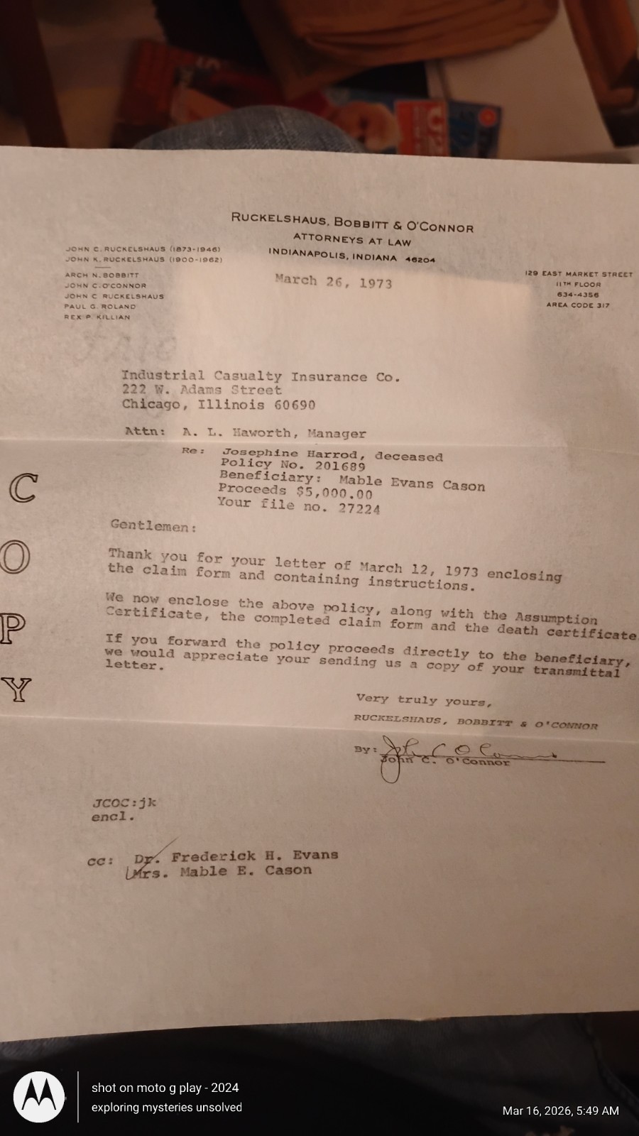 1973 Indianapolis Law Firm Cover with 8c Eisenhower Stamp to St. Paul Minnesota