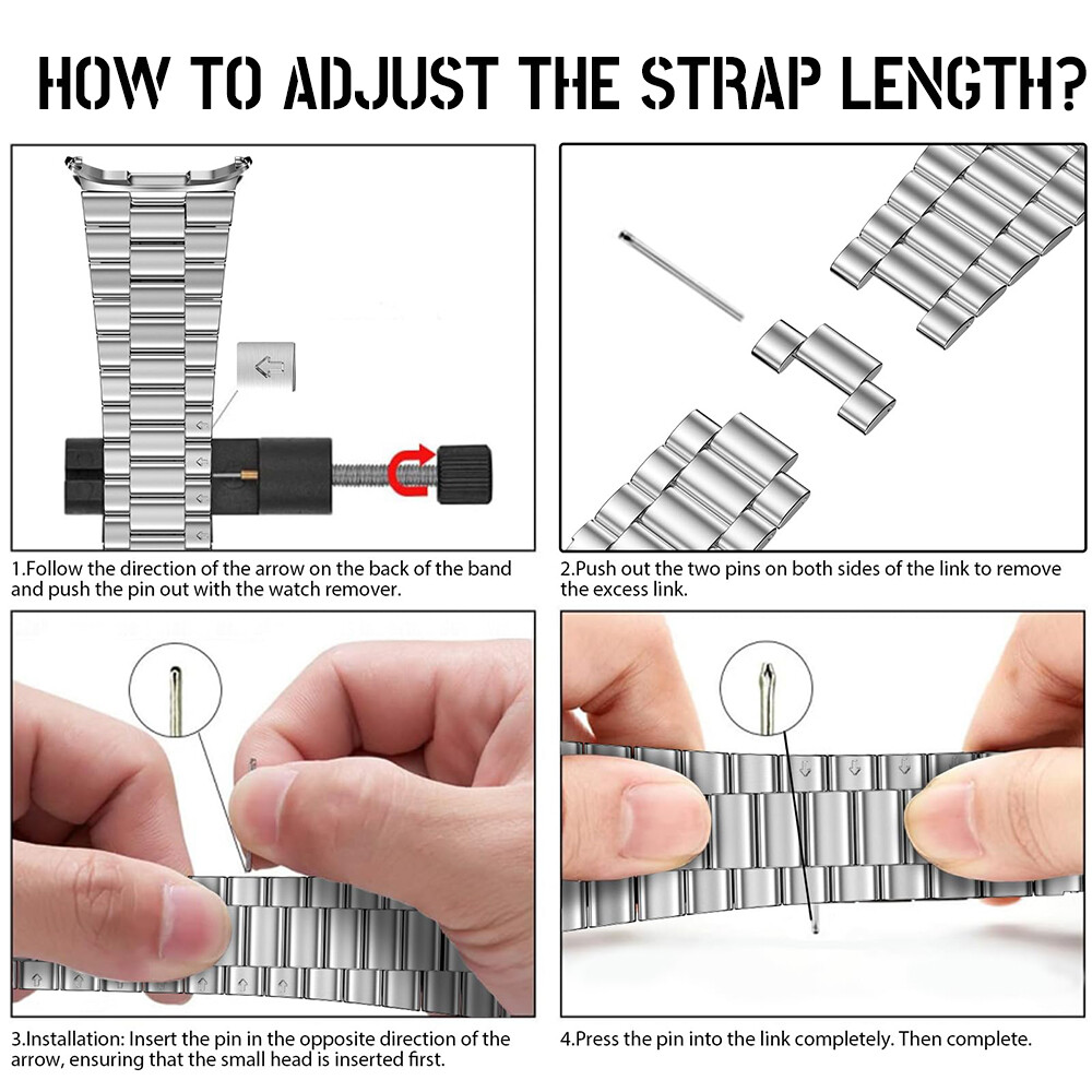 For Samsung Galaxy Watch 7 Ultra 47mm Stainless Steel Metal Band Strap Bracelet