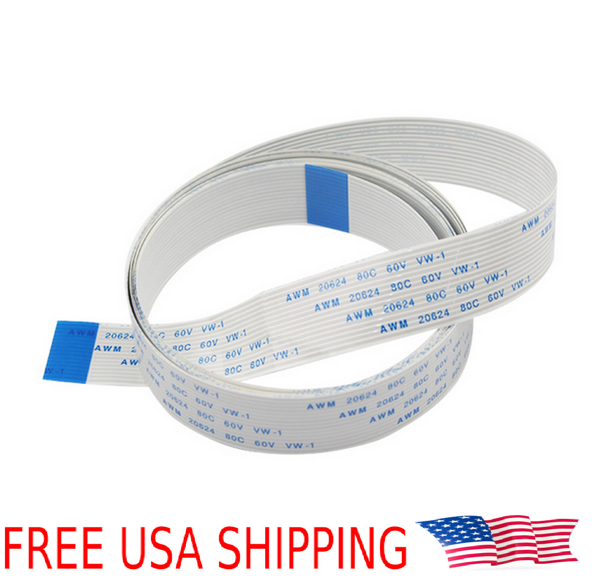 1M 15 pin 1000mm FPC FFC Flat Wire Extended Ribbon Cable Raspberry Pi Camera