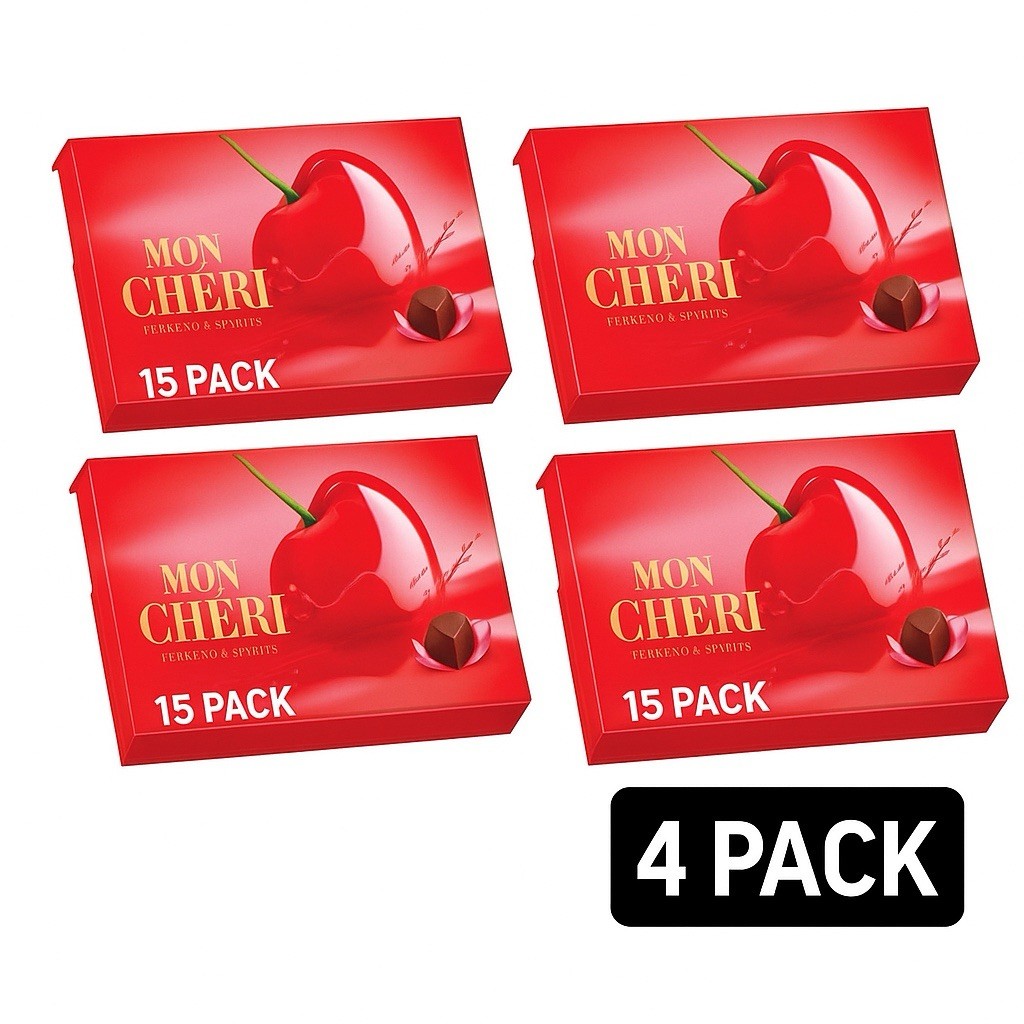 Ferrero MonCheri 15 pieces (5.54 oz) - Mon Cheri PACK OF 4 FREE FAST SHIPPING