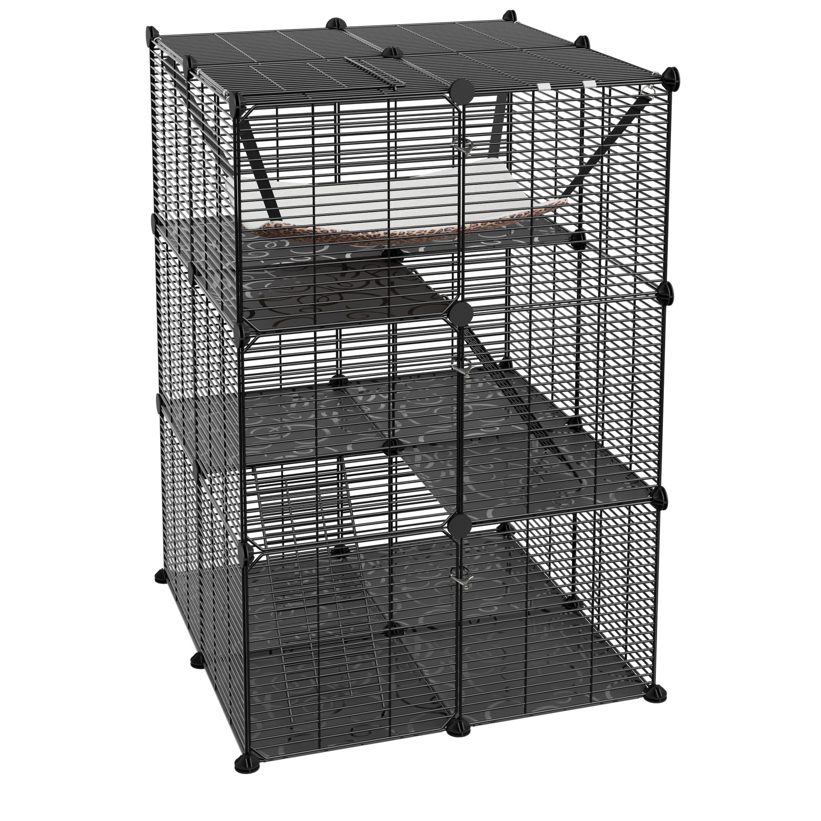 Large Cat Cage Enclosure Indoor DIY Cat Playpen Detachable Metal Wire Kennels
