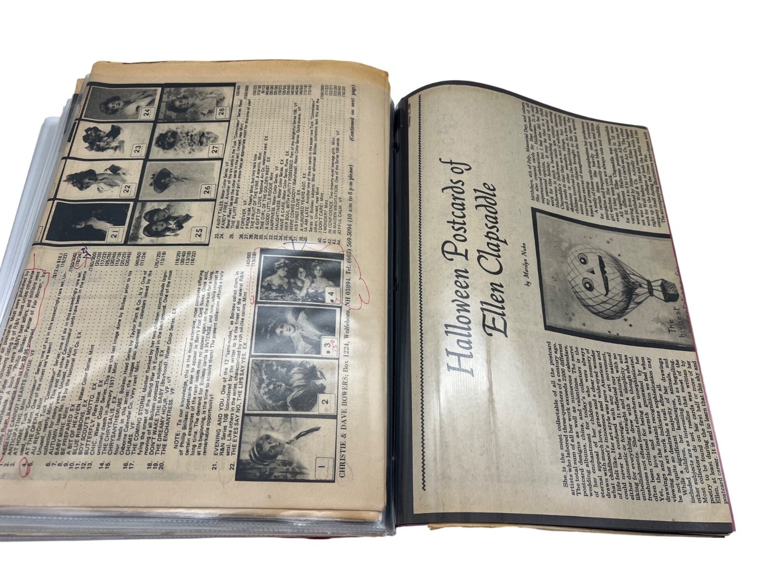 Vintage Postcard & Book Collector Reference Binder Ephemera Magazines Newsletter