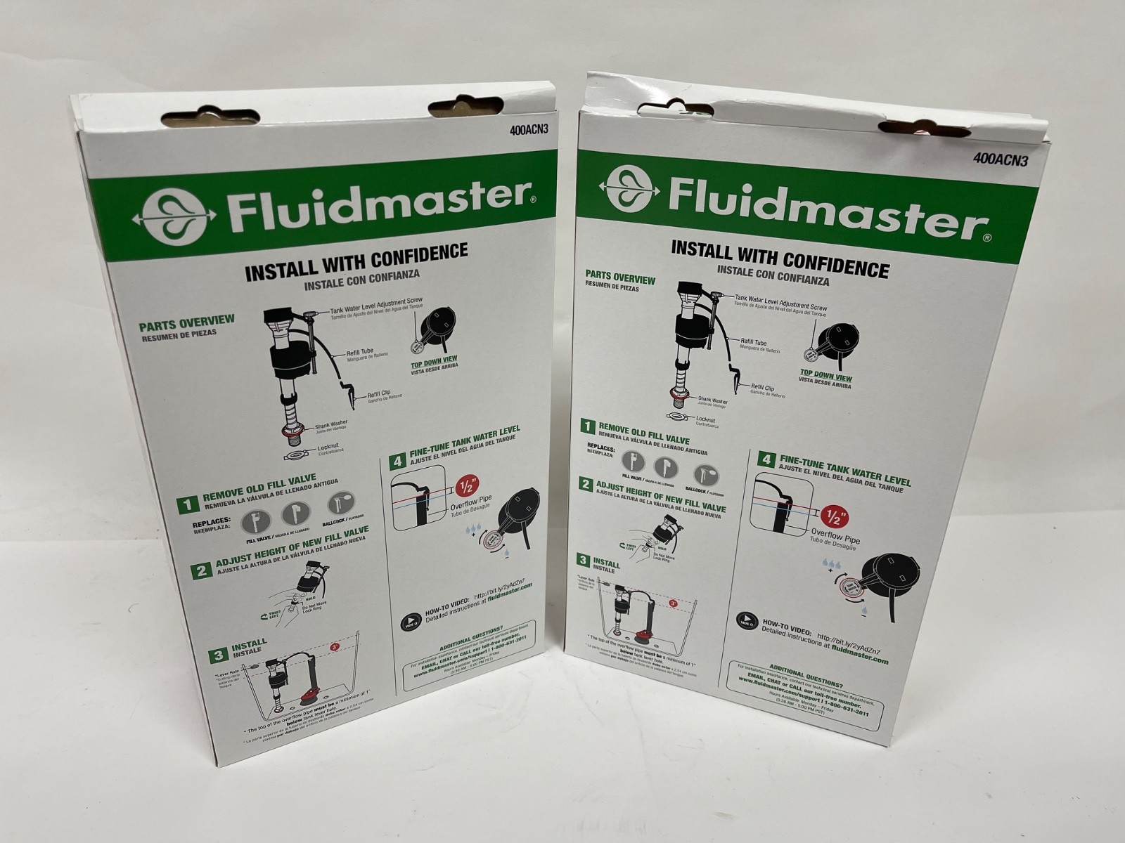 (2) 3-Packs = 6 Fluidmaster 400A Universal Toilet Fill Valves 400ACN3 Contractor