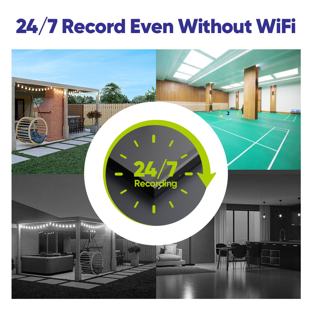 SANNCE Security Camera System Outdoor Wireless Audio Wifi Home CCTV 5MP 8CH NVR