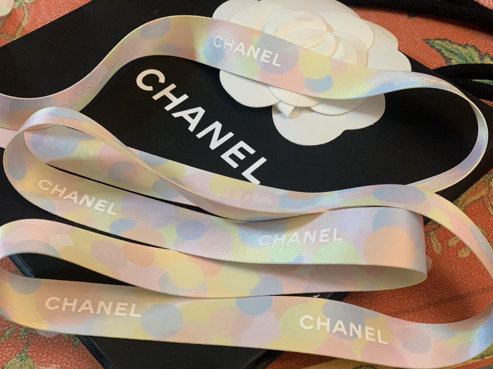 10 Yards Of Chanel Limited Edition Oriol&Fontanel Ribbon Multicolor w/White Logo