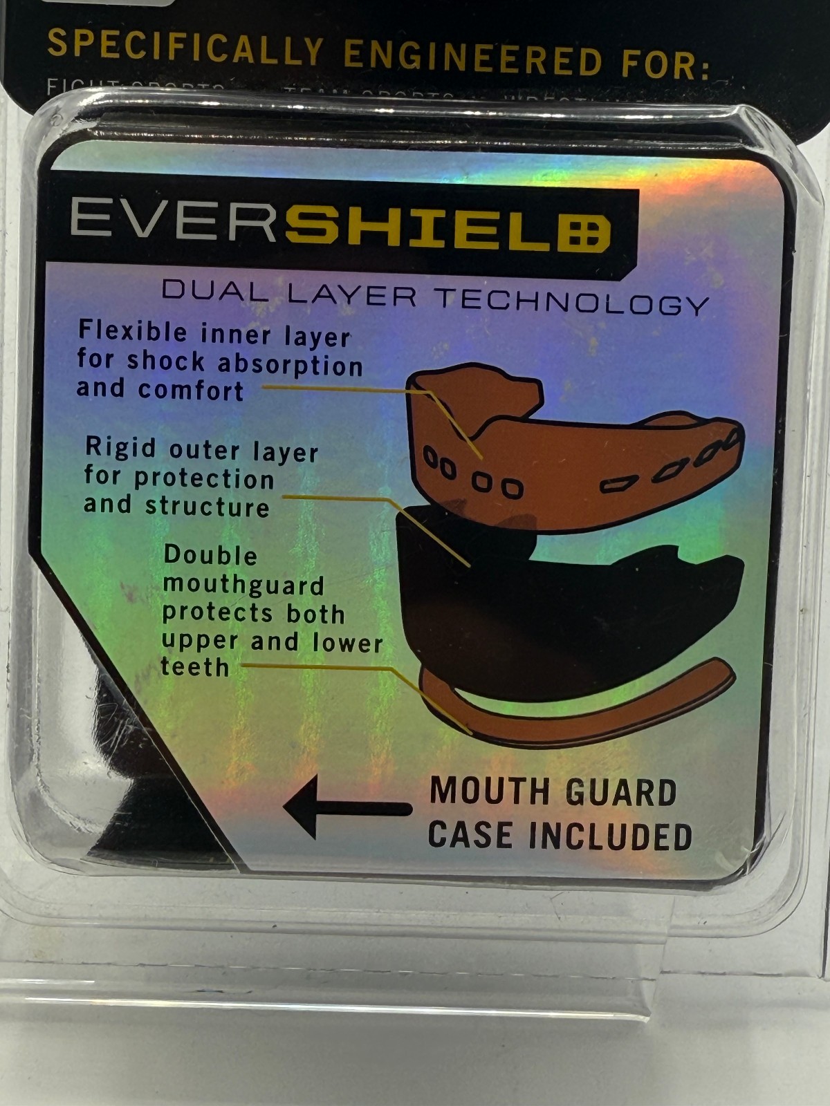 NEW SEALED Everlast Evershield Double Mouthguard & Case Red Boxing & MMA